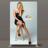 Trade Show Booth Event Backwall Swift Step and Repeat Stand w/ Dye-Sub Fabric Backdrop, 8'w x 8'h