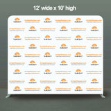 10' High Trade Show Booth Event Backwall Swift Step and Repeat Stand w/ Dye-sub Fabric Backdrop, 10' wide and more.