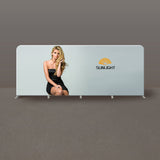 Trade Show Booth Event Backwall Swift Step and Repeat Stand w/ Dye-Sub Fabric Backdrop, 8'w x 8'h